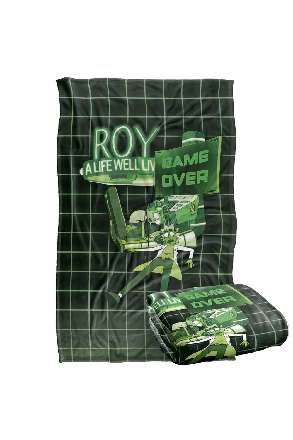Warner Bros. Rick and Morty Roy Game Over Super Soft Fleece Throw Blanket, Multicolour, W: 91 cm, D: 147 cm – 6