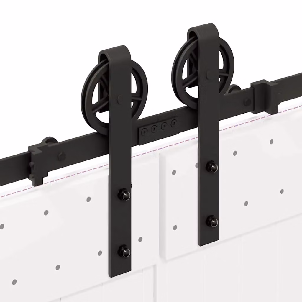 Berkfield Home Matt Black Steel Sliding Door Hardware Kit 400 cm – 3