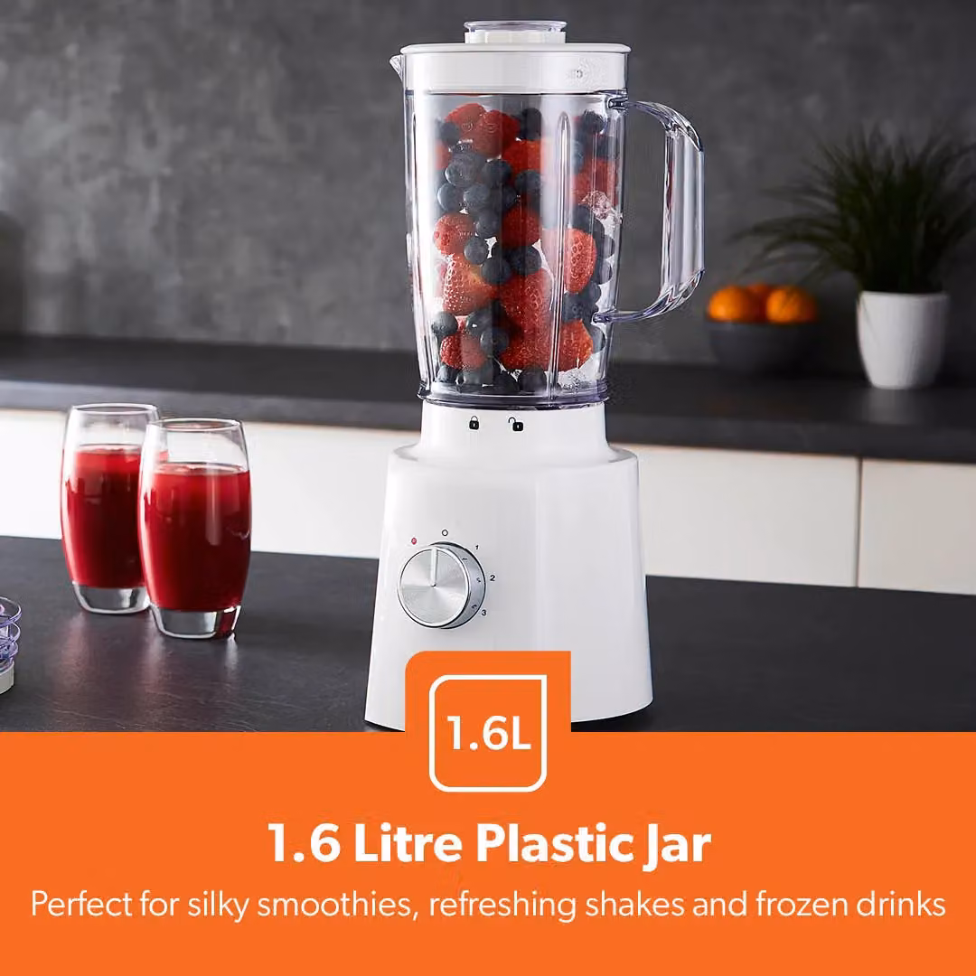 Geepas 2-in-1 Blender and Grinder with 1.6L Jug, 650W, 3 Speeds and Ice Crush Function, White – 5