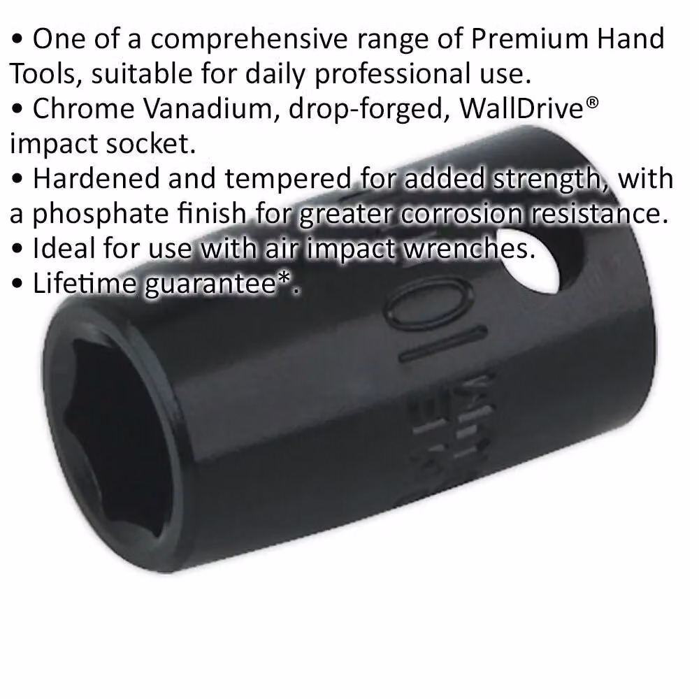 Loops 10mm Forged Impact Socket, 3/8 Inch Sq Drive, Chrome-Vanadium Wrench Socket – 2