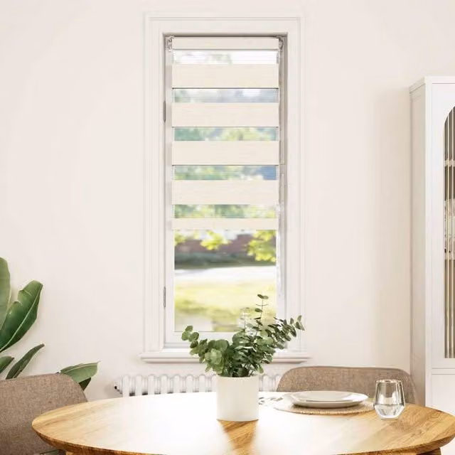 Berkfield Home Zebra Blind in Marble Beige, Polyester, W: 50 cm, H: 150 cm
