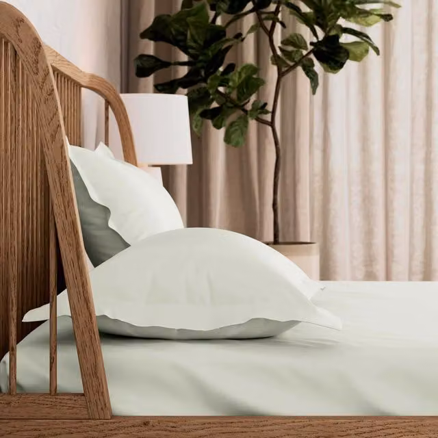 Bedeck 500 Thread Count Mako Satin Single Fitted Sheet, Green, W: 90 cm, L: 200 cm
