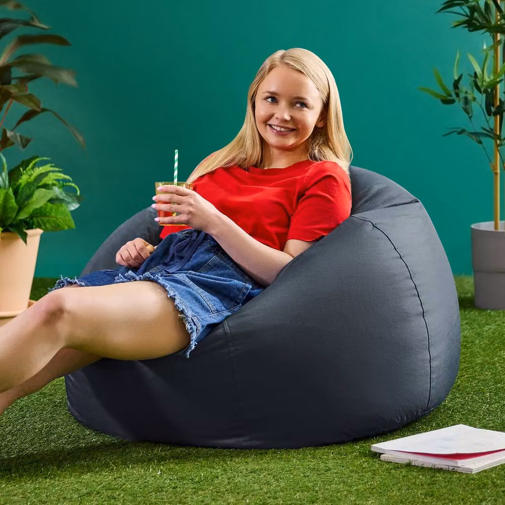 icon Classic Indoor Outdoor Bean Bag and Pouffe in Blue and Grey – 2
