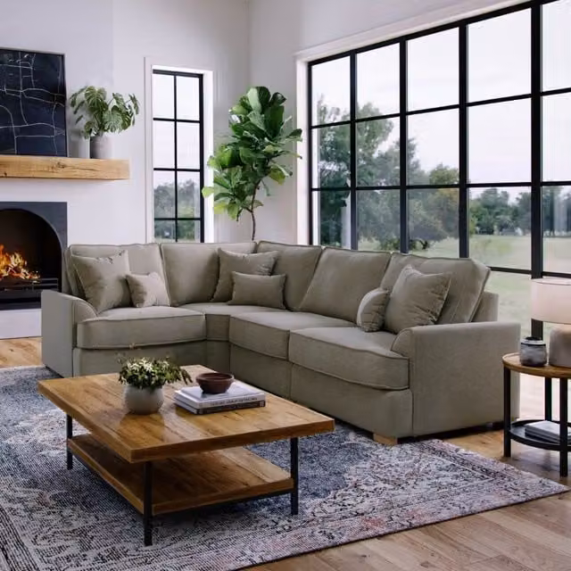 The Great Sofa Company Ophelia Left Hand Facing Grey Chenille Corner Sofa, 3 Seater