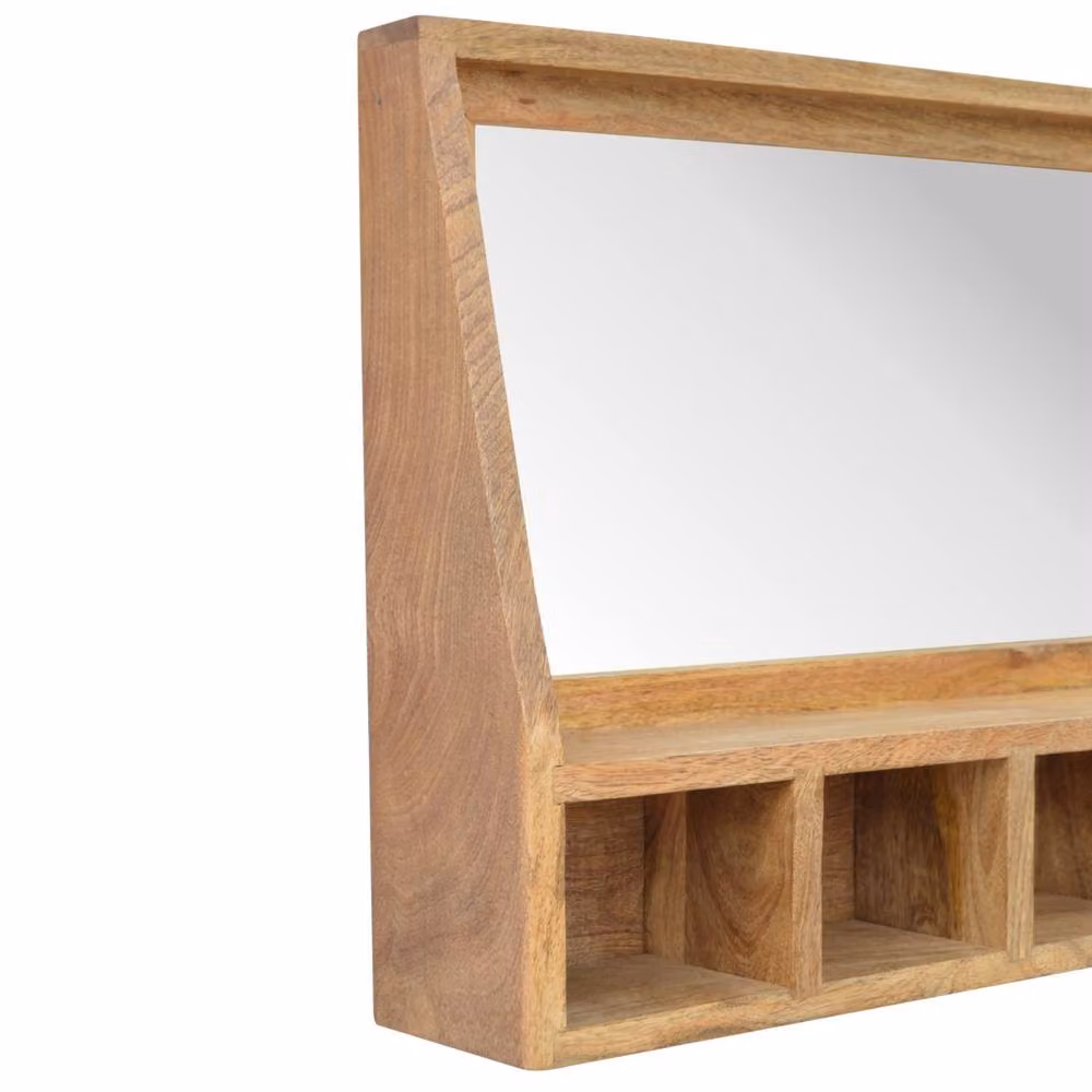 STILVORA 5 Slot Floating Unit with Mirror in Brown Oak Wood – 4