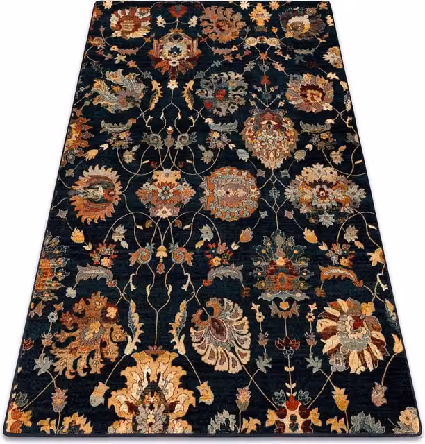 RugsX Blue Wool Superior Vintage Classic Rectangular Rug, W: 150 cm, D: 100 cm – 1