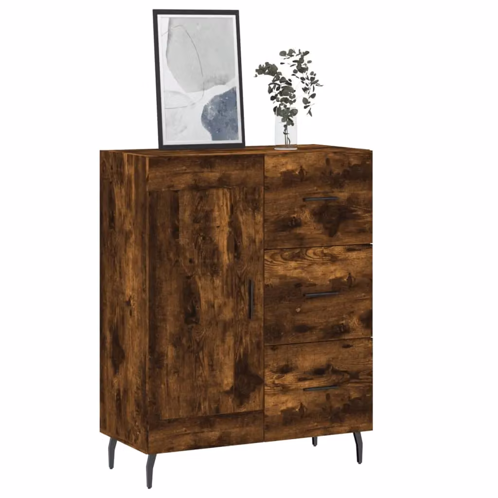 Berkfield Home Modern Smoked Oak Sideboard in Brown, W/D/H: 69.5 x 34 x 90 cm – 3