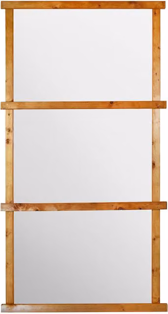 MirrorOutlet The Trellis Garden Hanging Geometric Mirror in Orange and Brown, H 92 cm