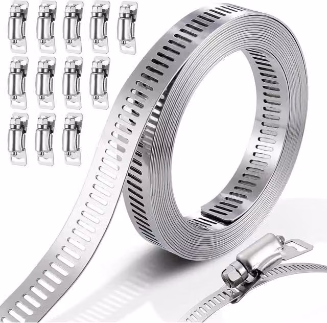 VOGREX 12-Piece Stainless Steel Jubilee Type Hose Clip Kit in Silver – 1