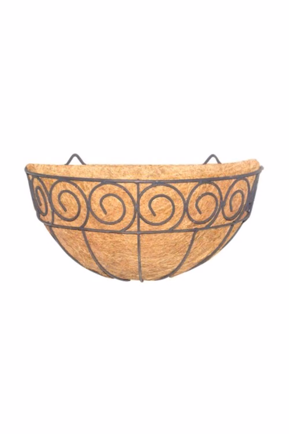 KDMD Scroll Design Metal Hanging Wall Basket with Coco Liner, Brown, Diameter: 30 cm – 2