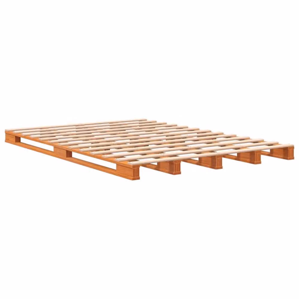 Berkfield Home Pallet Bed in Wax Brown Solid Pine Wood, W/D/H: 140 x 200 cm – 2
