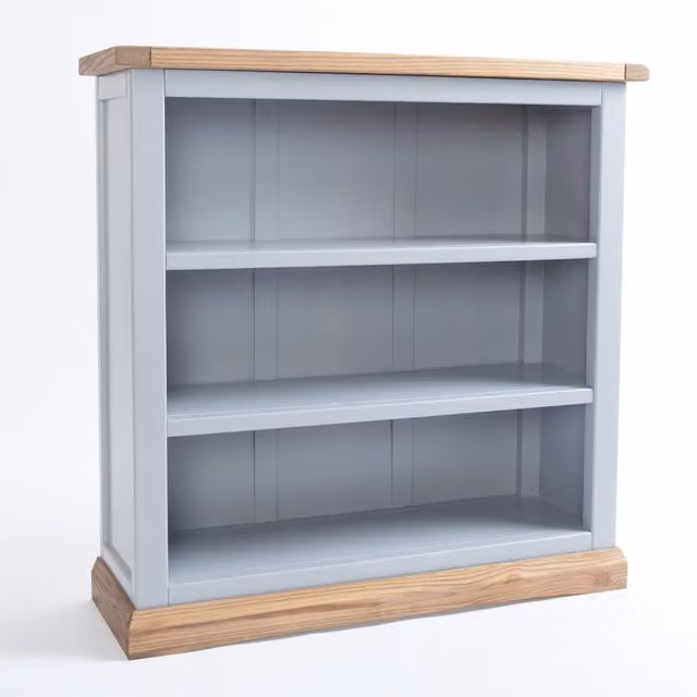 Cabinet Bits Biccari Grey Modern Wood Bookcase with Back Panel, Width: 90 cm