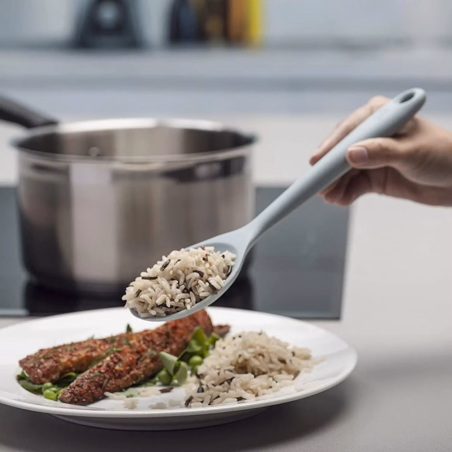 Zeal Blue Silicone Non-Stick Cooking Spoon, 28 cm – 4