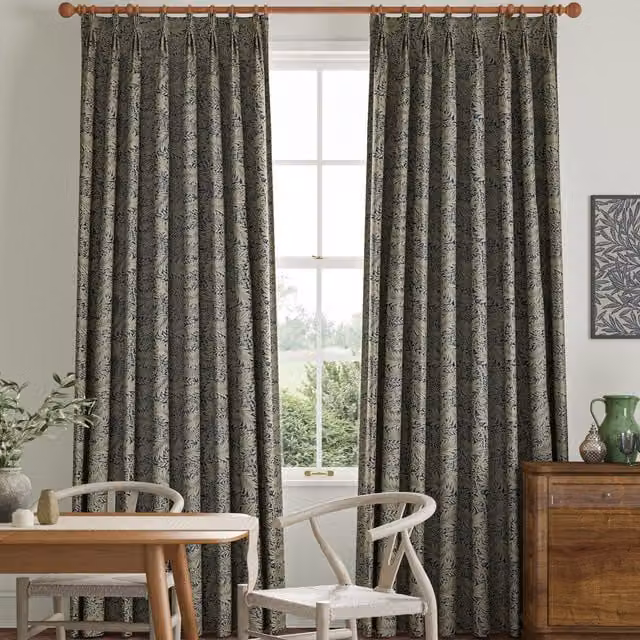 William Morris At Home Larkspur Floral Blackout Fabric Panel in Blue