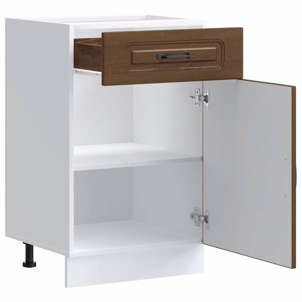 Berkfield Home Kalmar Kitchen Base Cabinet in Brown Oak Engineered Wood, W/D/H: 46.0 x 50.0 x 81.5 cm – 3