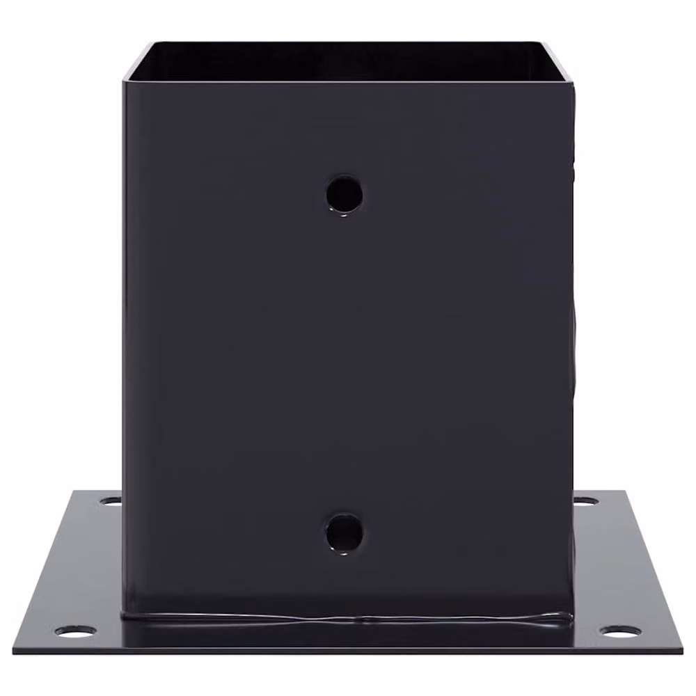 Berkfield Home Square Post Bases, 4 Pack, Anthracite Powder-coated Steel, W/D: 12.1 x 12.1 cm – 3