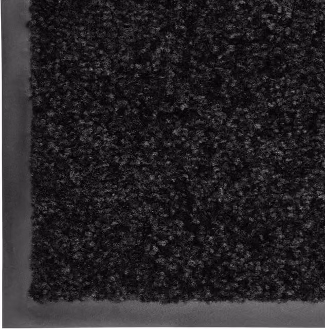 Berkfield Home Washable Non-Slip Black Pliable Doormat, W/D/H: 60 x 40 x 1 cm – 1