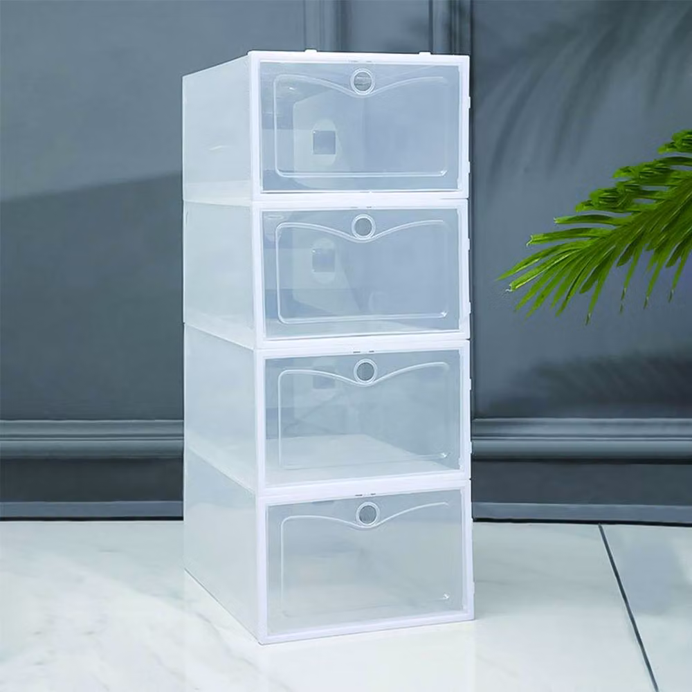 Havendro 12-Piece Stackable and Foldable Plastic Shoe Storage Boxes in Transparent – 3
