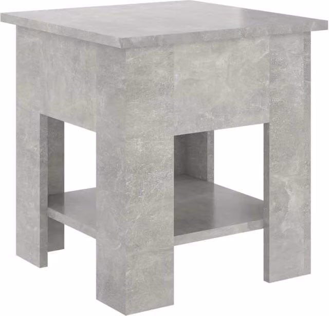 Berkfield Home Modern Square Coffee Table in Grey Composite Wood, W/D/H: 40 x 40 x 42 cm