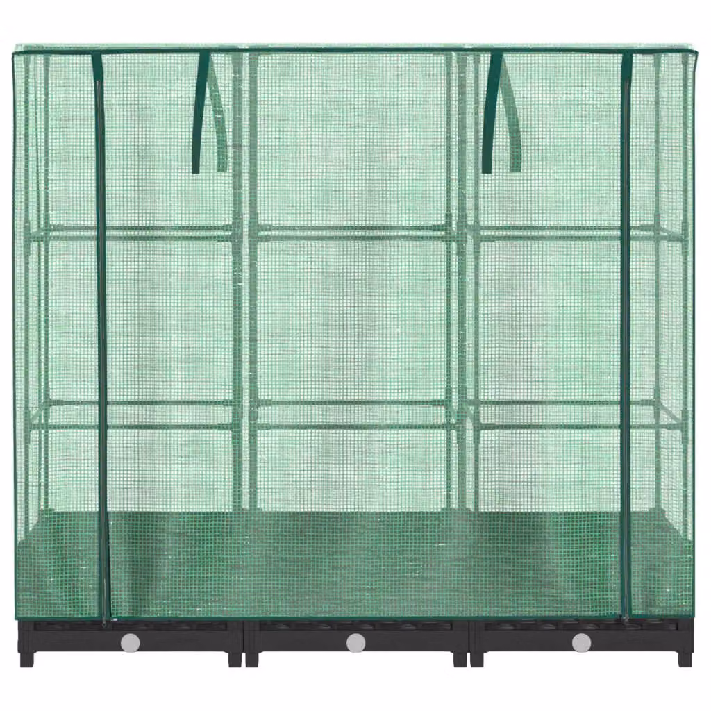 Berkfield Home Raised Bed with Greenhouse Cover in Black Rattan Look, W/D/H: 120 x 40 x 123 cm – 3