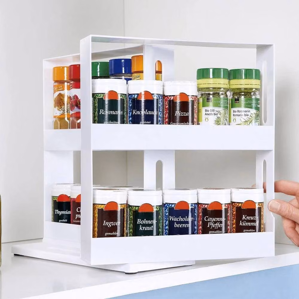 KORVIXA 2 Tier Kitchen Slide Out Spice Rack in White – 2