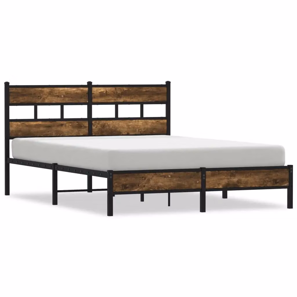 Berkfield Home Sonoma Oak Bed Frame with Headboard in Brown W/D/H: 160 x 200 cm – 2