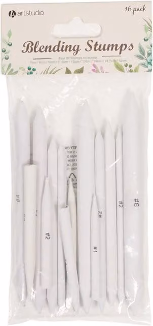Art Studio Pack of 16 White Paper Blending Stumps for Professionals