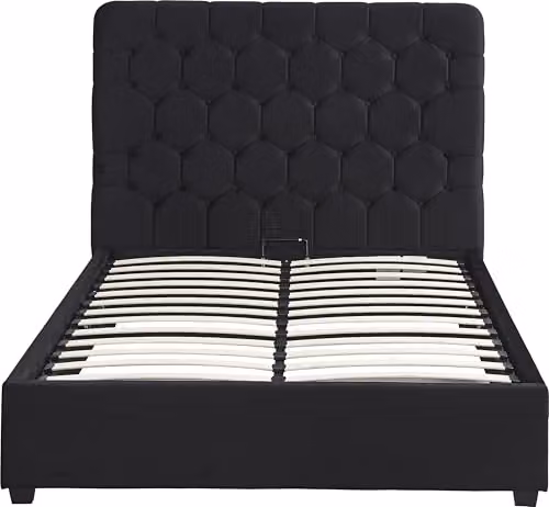Seconique Madison King Ottoman Gas Lift Storage Bed in Black Velvet, W/D/H: 180 x 200 x 150 cm – 3
