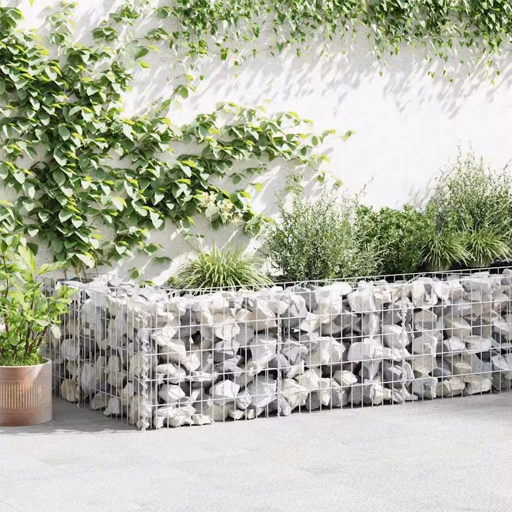 Berkfield Home Silver Galvanised Steel Gabion Wall Raised Bed W/D/H: 450 x 30 x 50 cm – 2