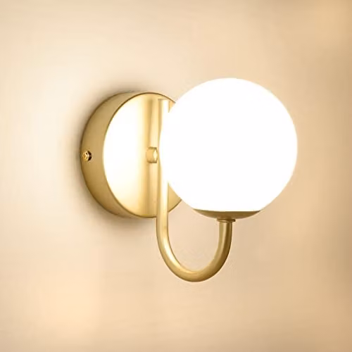 Harper Living Modern Up and Down Globe Wall Light in Gold Finish with Glass Sphere and G9 Bulb Holder – 1