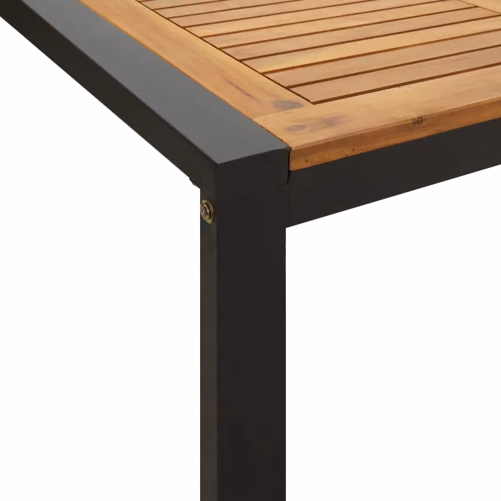 Berkfield Home Garden Table with U-shaped Legs in Brown Solid Acacia Wood, W/D/H: 200 x 90 x 75 cm – 4