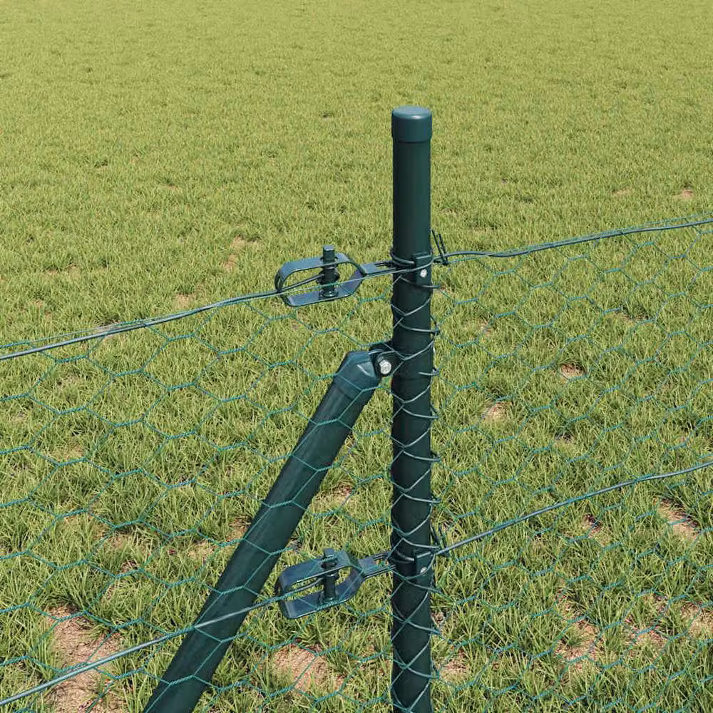 Berkfield Home Green Steel Hexagon Fence, H 0.4 m x W 10 m – 3