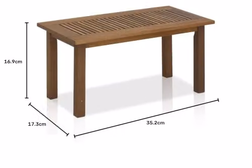 Furinno TIOMAN Natural Teak Oil Outdoor Side Table for Garden and Terrace, W/D/H: 89.4 x 43.9 x 42.9 cm – 3