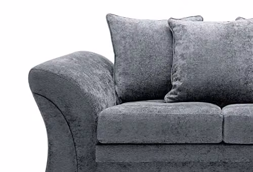 Abakus Direct Farrow 2 Seater Sofa in Dark Grey Crushed Chenille – 4