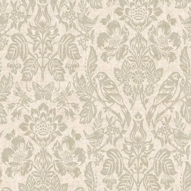 Holden Décor Hawthorn Meadow Floral Blown Vinyl Textured Wallpaper in Light Beige