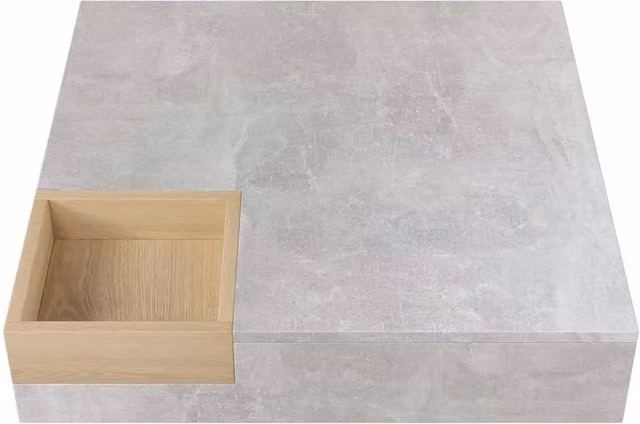 VOGREX Modern Concrete Effect Coffee Table in White and Grey