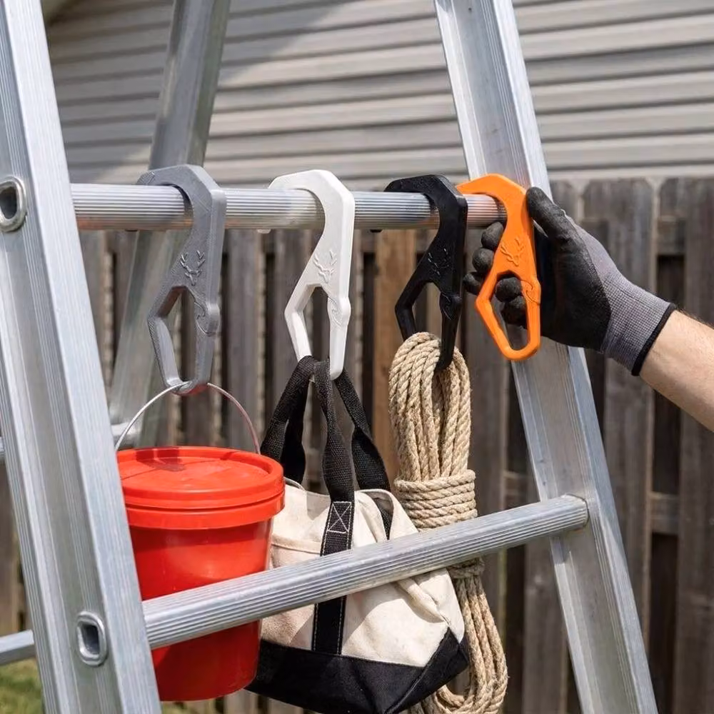 FLAVORA Black Fixed Hanging Ladder Paint Bucket Hook – 4