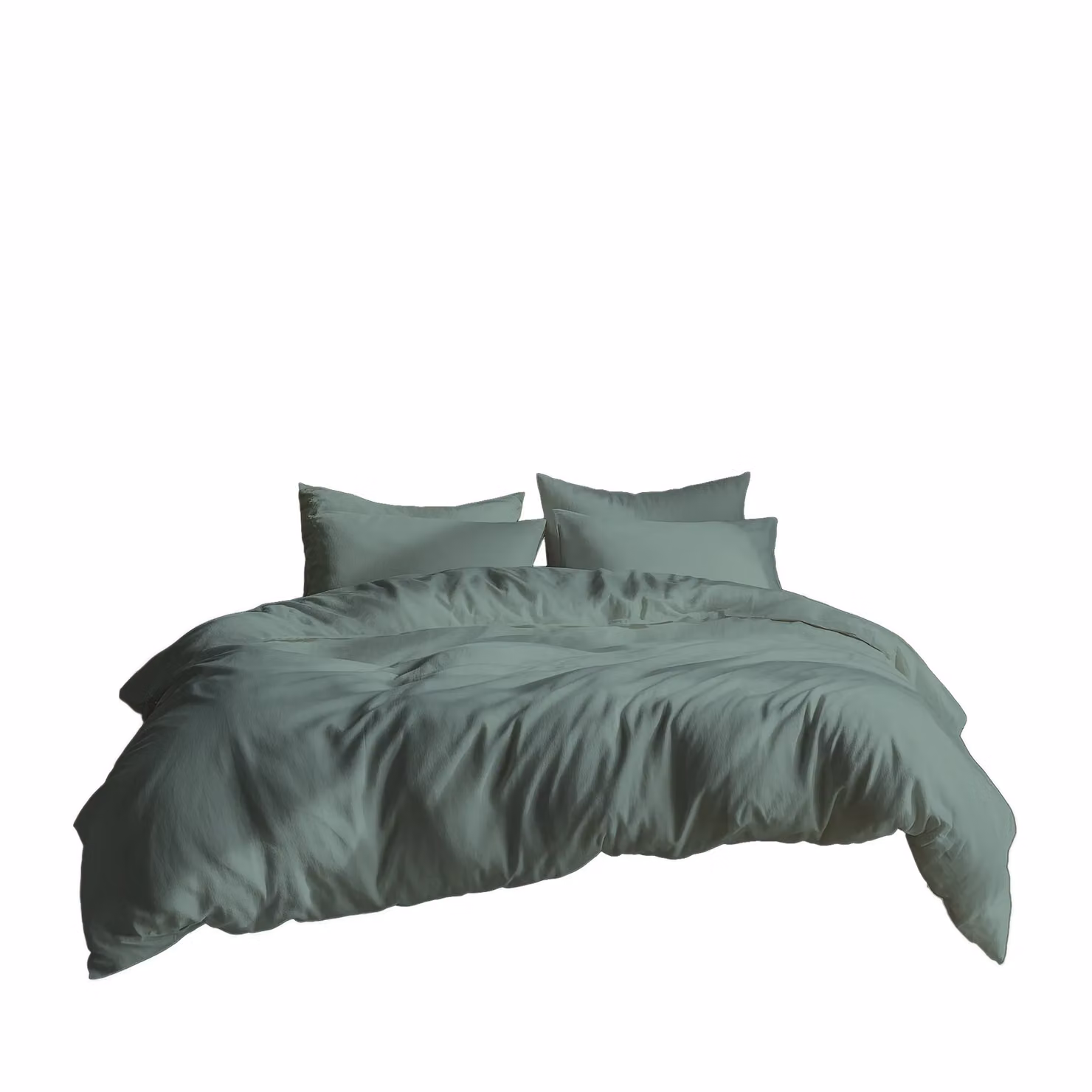 Home Sweet Home UK Plain Dyed Polycotton Duvet Cover and Pillowcase Set in Blue, W/D/H: 240 x 220 x 180 cm – 2