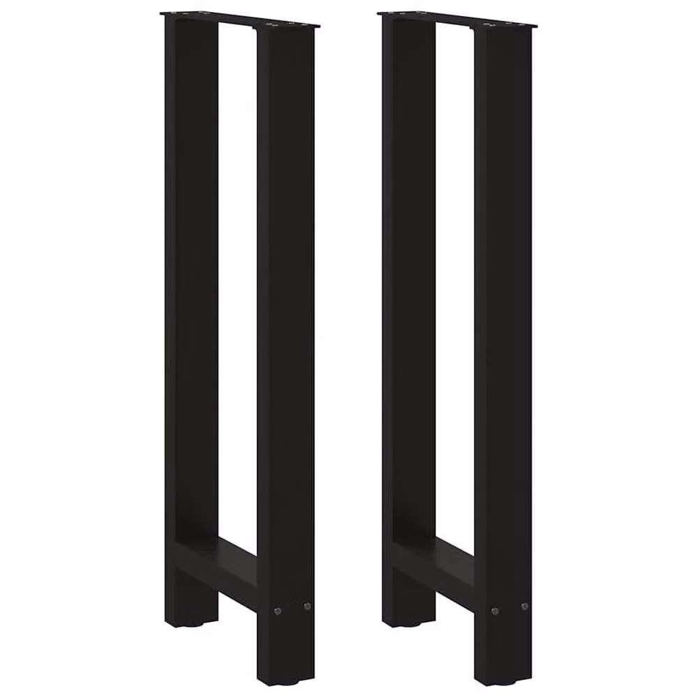 Berkfield Home Modern Coffee Table Legs in Black Steel, 2 Pieces, Height: 100-101 cm, Width: 40 cm – 2