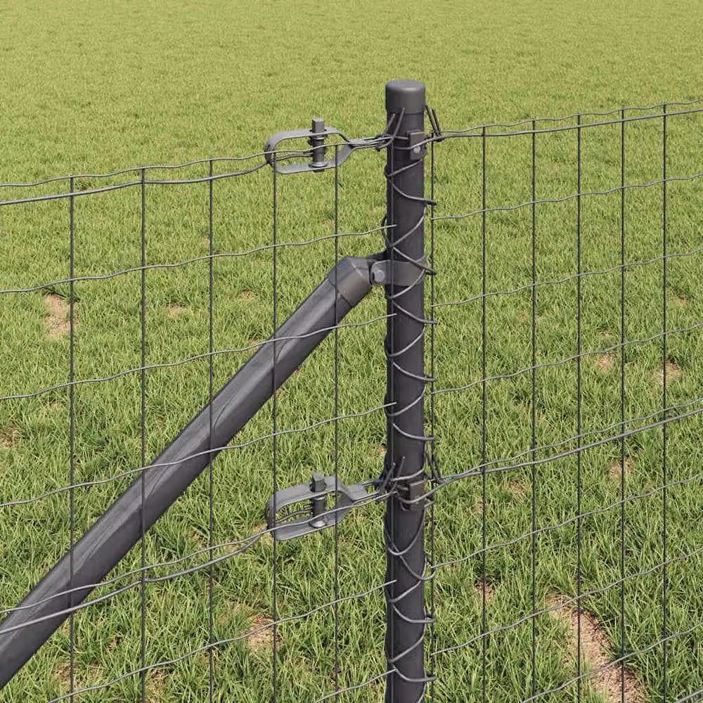 Berkfield Home Euro Fence with 7 Spike Posts, Galvanised Steel, Grey and Silver, W: 10 m – 3