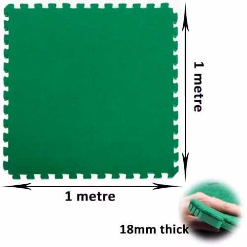 Actiasmat Interlocking Artificial Grass Tile with EVA Base, Green, 1 x 1 x 0.018 m – 6
