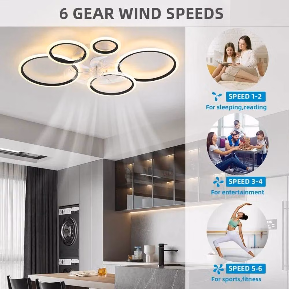 Garwarm 100cm Reversible LED Ceiling Fan with Dimmable Light and Remote Control in White – 2