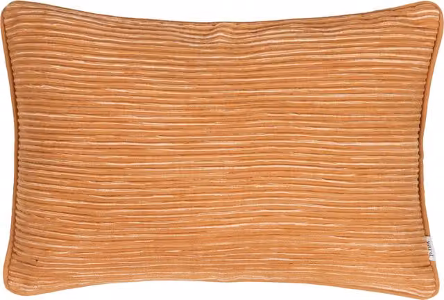 Make it a Home Rectangular Striped Ribbed Cushion in Brown and Orange with Polyester Filling