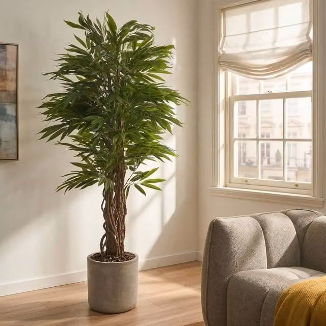 Wyld and Coco Home Studio Realistic Green Artificial Potted Indoor Tree, Height: 180 cm – 1