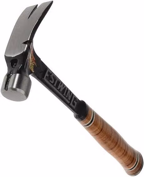 Estwing Ultra Claw Hammer in Steel with Brown and Multicolour Leather Grip, 425g