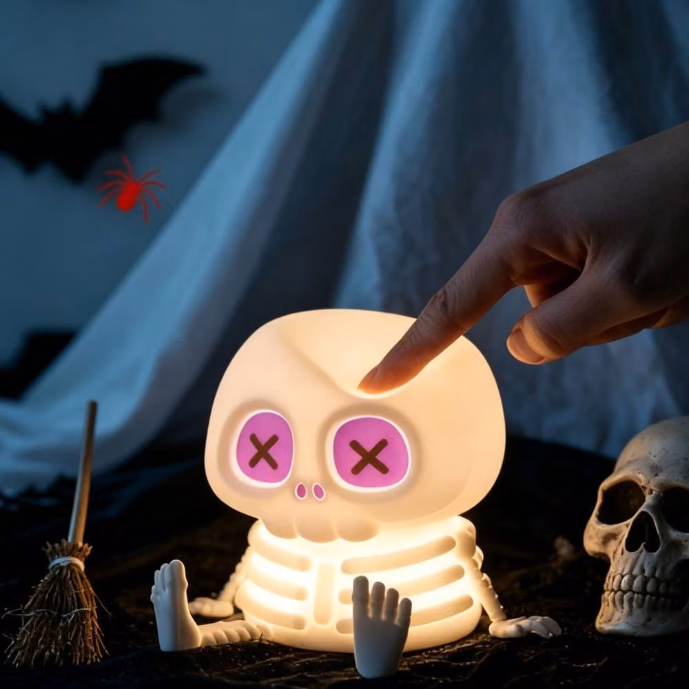 Lovii Cute Skeleton Silicone Rechargeable Touch Night Light in White with Multicolour RGB Effects – 2