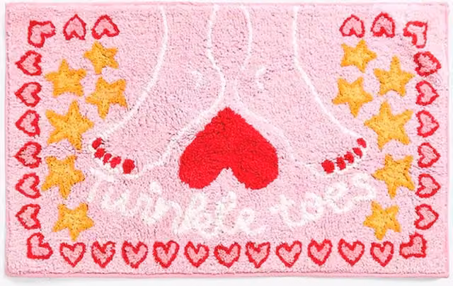 Cath Kidston Pink Star Cotton Non-Slip Bath Mat, W/D/H: 80.0 x 50.0 x 1.0 cm – 1
