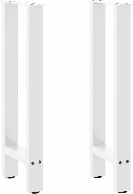 Berkfield Home Modern White Steel Coffee Table Legs, 2 Pieces, Height: 72-73 cm, Width: 28 cm