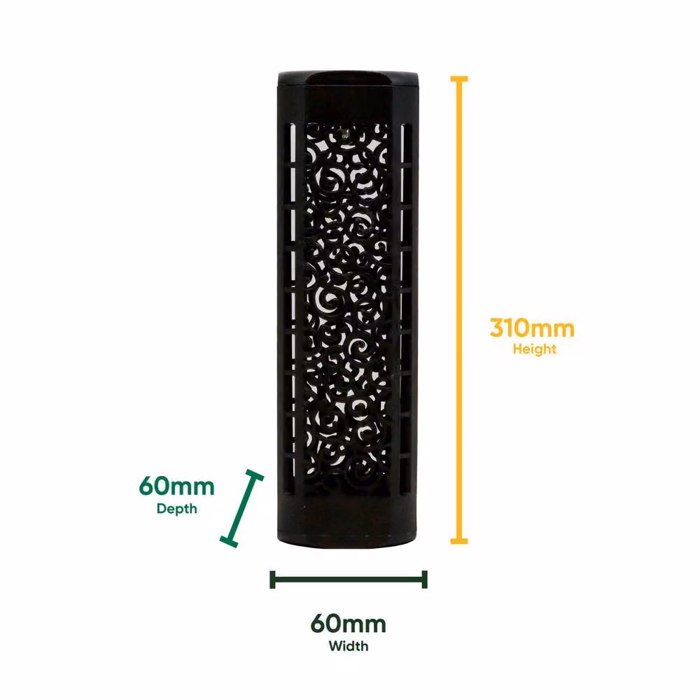 Gardenwize Pack of 4 Solar Powered LED Garden Path Lights in Black with Warm White Light and Dusk Sensor – 2