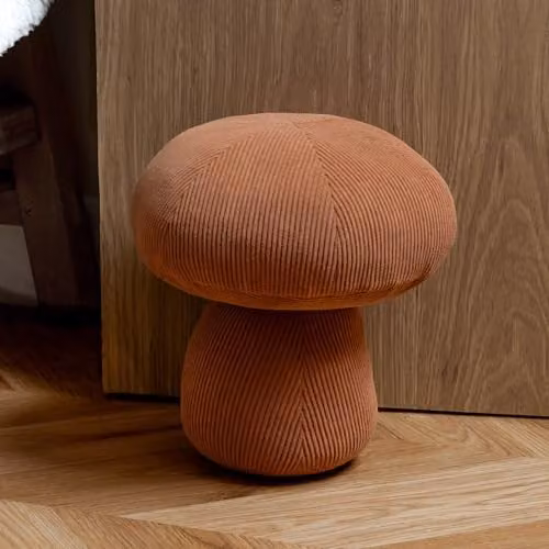 Wylder Nature Mushroom Corduroy Door Stop in Sand and Brown